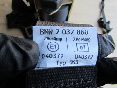 BMW Seat Belt, Front Right 72117037860 E65 E66 745i 745Li 750i 750Li 760i 760Li7